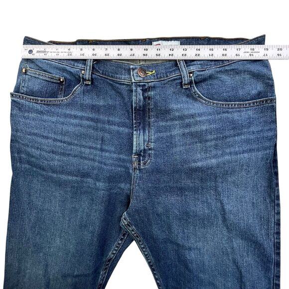 Wrangler Jeans Mens 38x32 (Fits 38x33) Blue Denim Slim Straight Western Cowboy - Picture 11 of 13